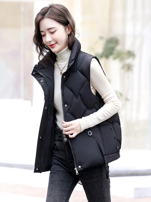 女士棉马甲新款2025冬季外穿立领时尚百搭宽松小个子坎肩韩版背心