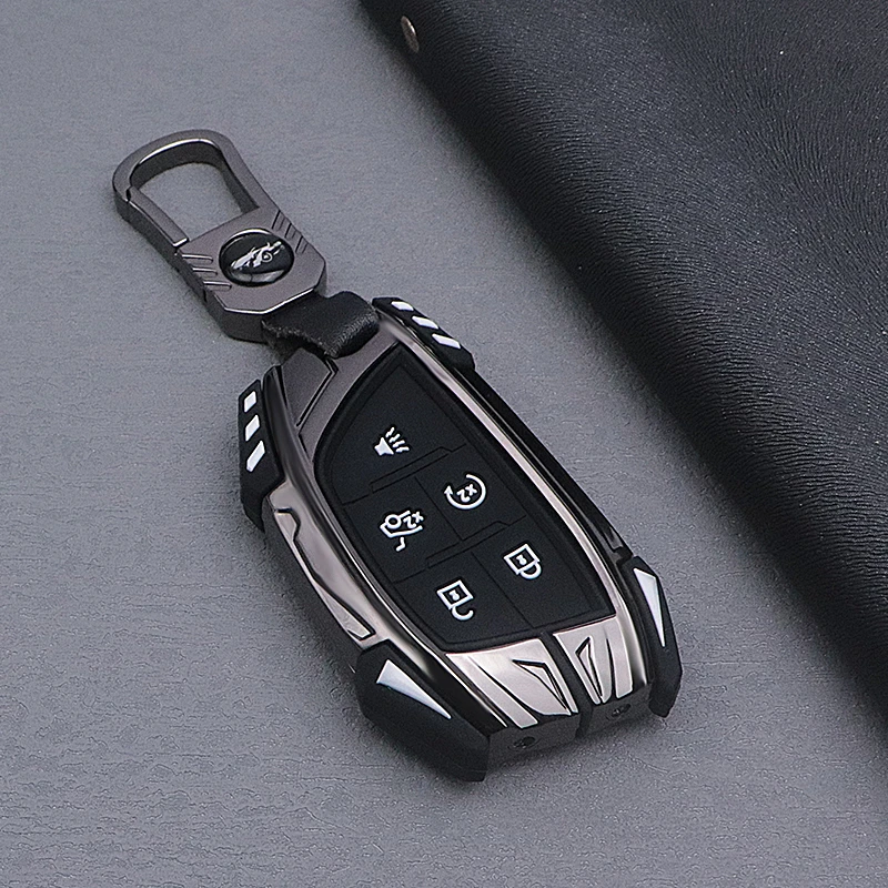 适用于凯迪拉克CT5钥匙套 20-23款CT5高档创意金属ct5套扣ct4包男