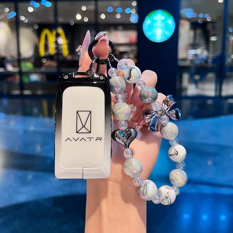 阿维塔07专用钥匙套25款汽车阿维塔12遥控器金属皮革高档壳全包扣