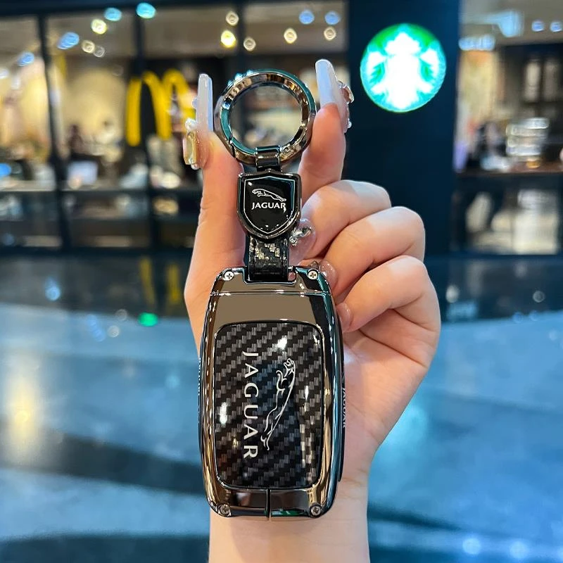适用新捷豹xfl钥匙套XEL碳纤纹fpace金属XJL防摔车钥匙套保护套