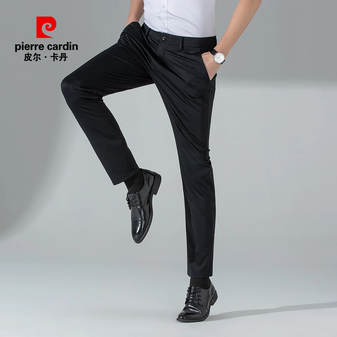 【含桑蚕丝】皮尔卡丹春夏弹力商务透气舒适男士休闲裤PK45J635