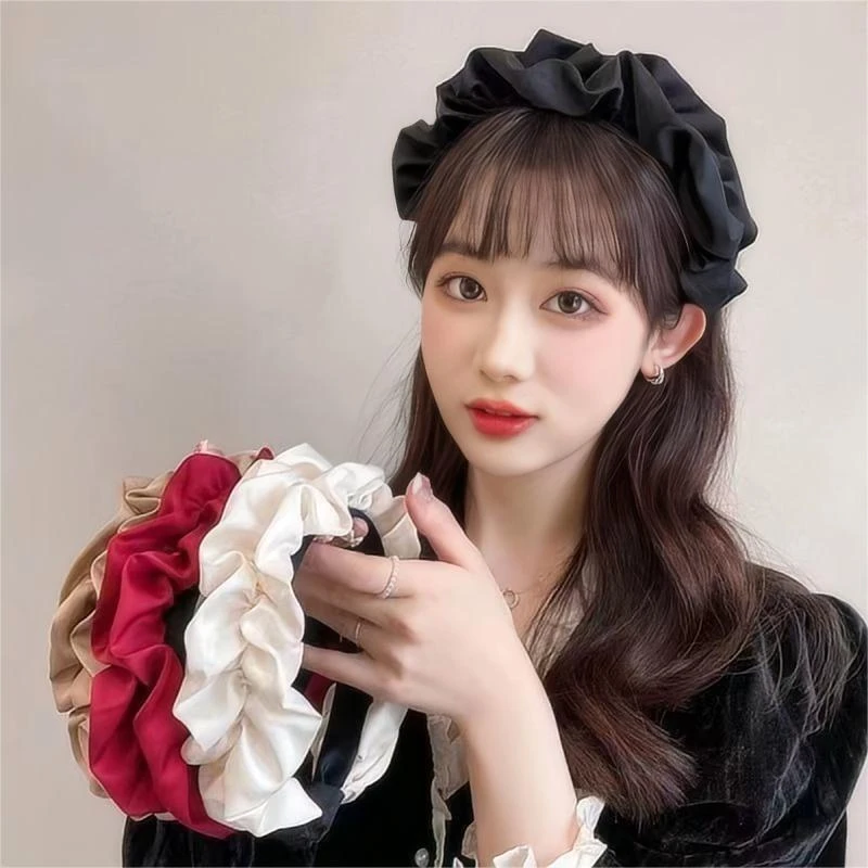 法式小熊毛绒发箍洗脸防滑压发头箍秋冬发卡头饰女毛绒发箍丝绒