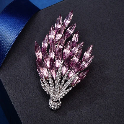 合金胸针 【奢华仿水晶麦穗胸针】配饰防走光大衣毛衣别针胸花