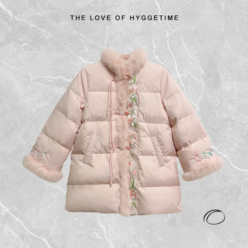 现货【沧月】90白鸭绒冬季新款女宝亲子2024新款国风新中式羽绒服