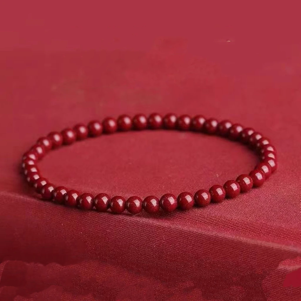 含辰砂工艺品紫金砂四mm单圈双圈素珠手链百搭款