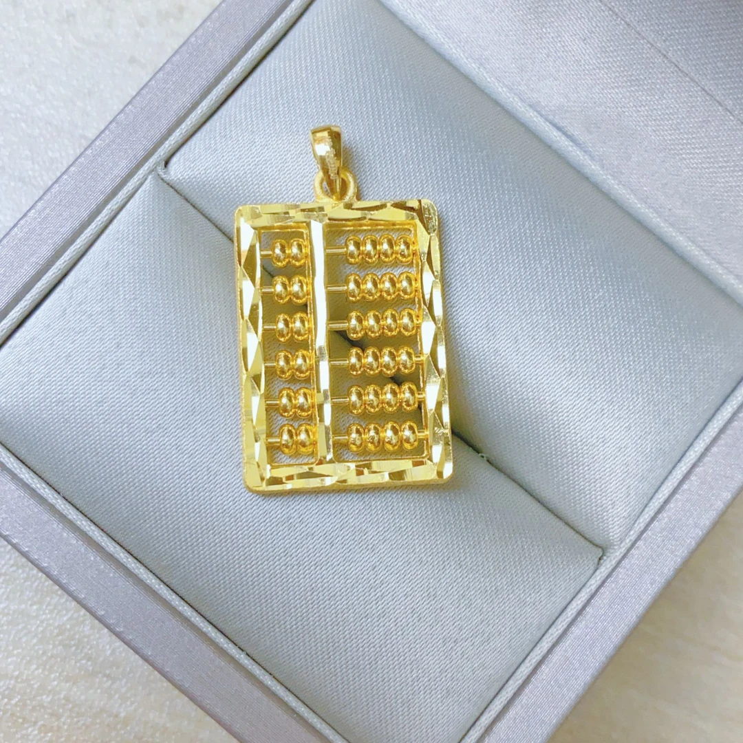 如意算盘吊坠足金999黄金男女款纯金项链生日母亲节礼物不含链子