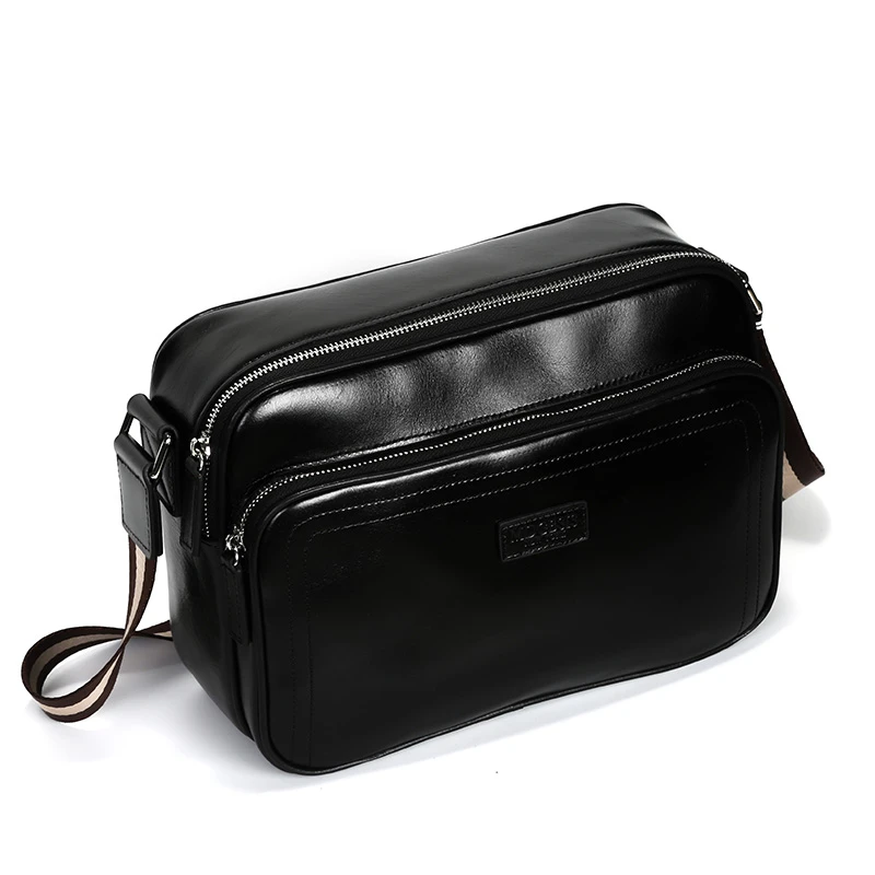 PB5113男士单肩包真皮商务休闲大容量斜挎包潮包出差通勤皮包