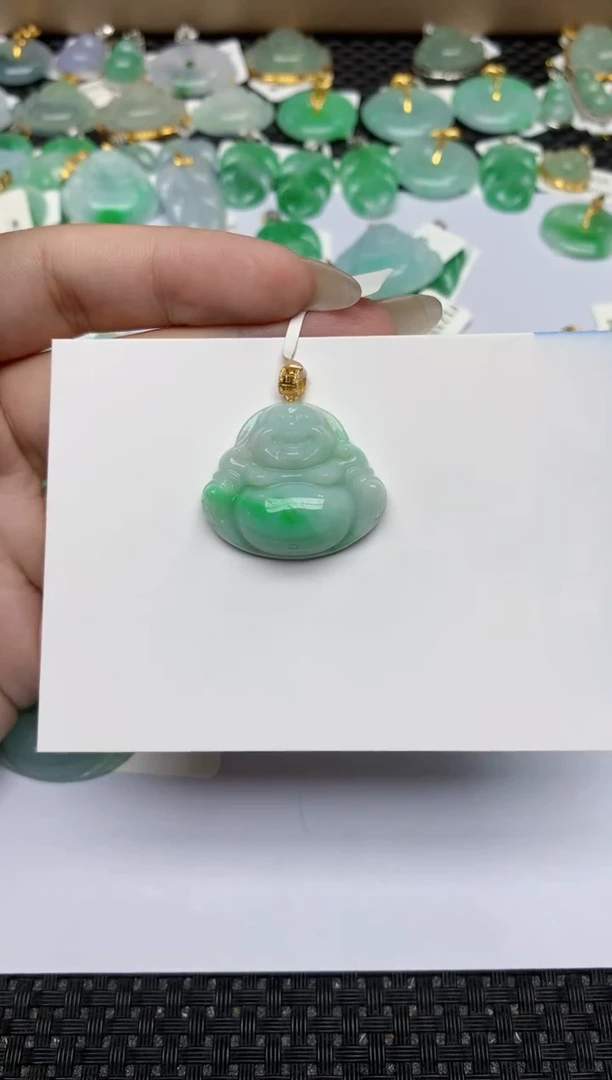 【闪购商品】翡翠颈饰18K金镶嵌358 天然翡翠A货