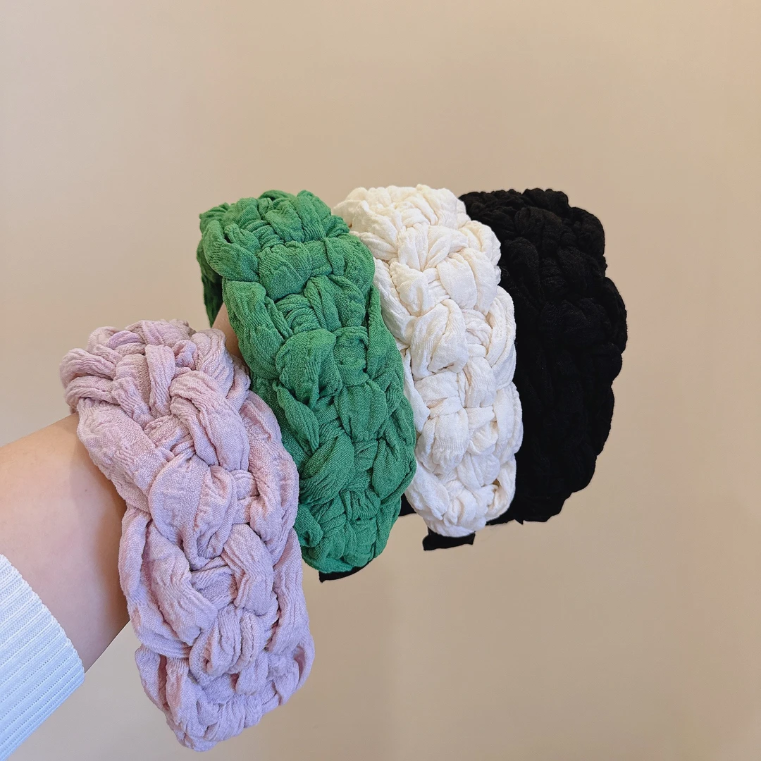 东大门日韩宽版编织麻花气质减龄百搭网红发卡头箍外出时髦发饰女