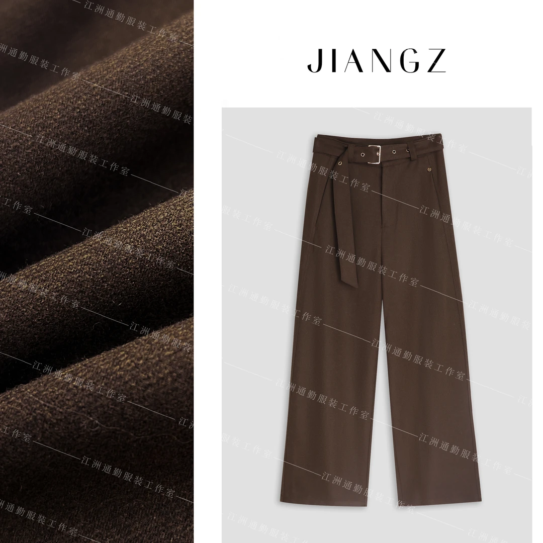 panii【一见棕情】2024原版经典深秋面上小抓毛显瘦显长腿休闲裤