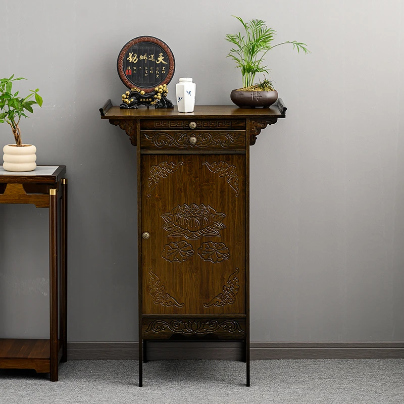 实木神龛玄关柜家用简单中式案财桌台现代小型供台关公桌供桌带门
