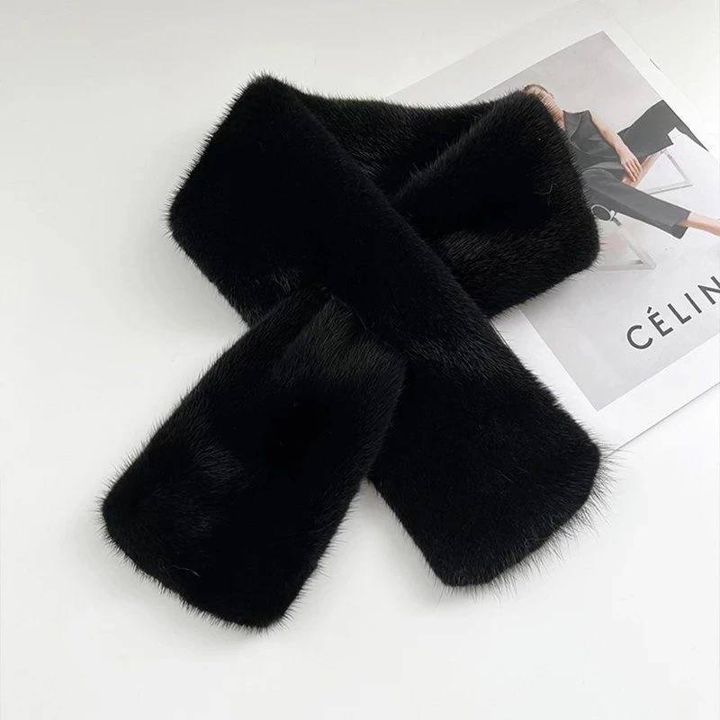 水貂绒围脖围巾保暖仿寒水貂围脖毛绒爆款2024加厚冬季秋冬季冬天