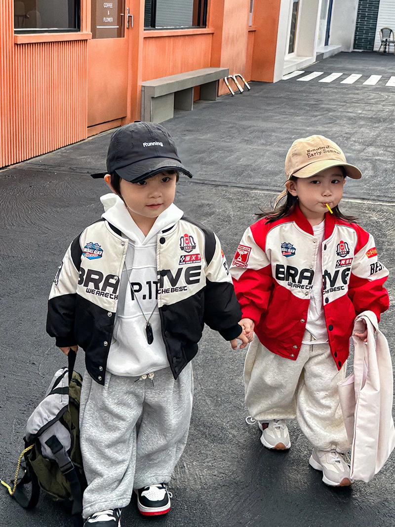 【一酱】儿童机车服2023新款儿童加厚外套女宝宝洋气赛车服1040夹克