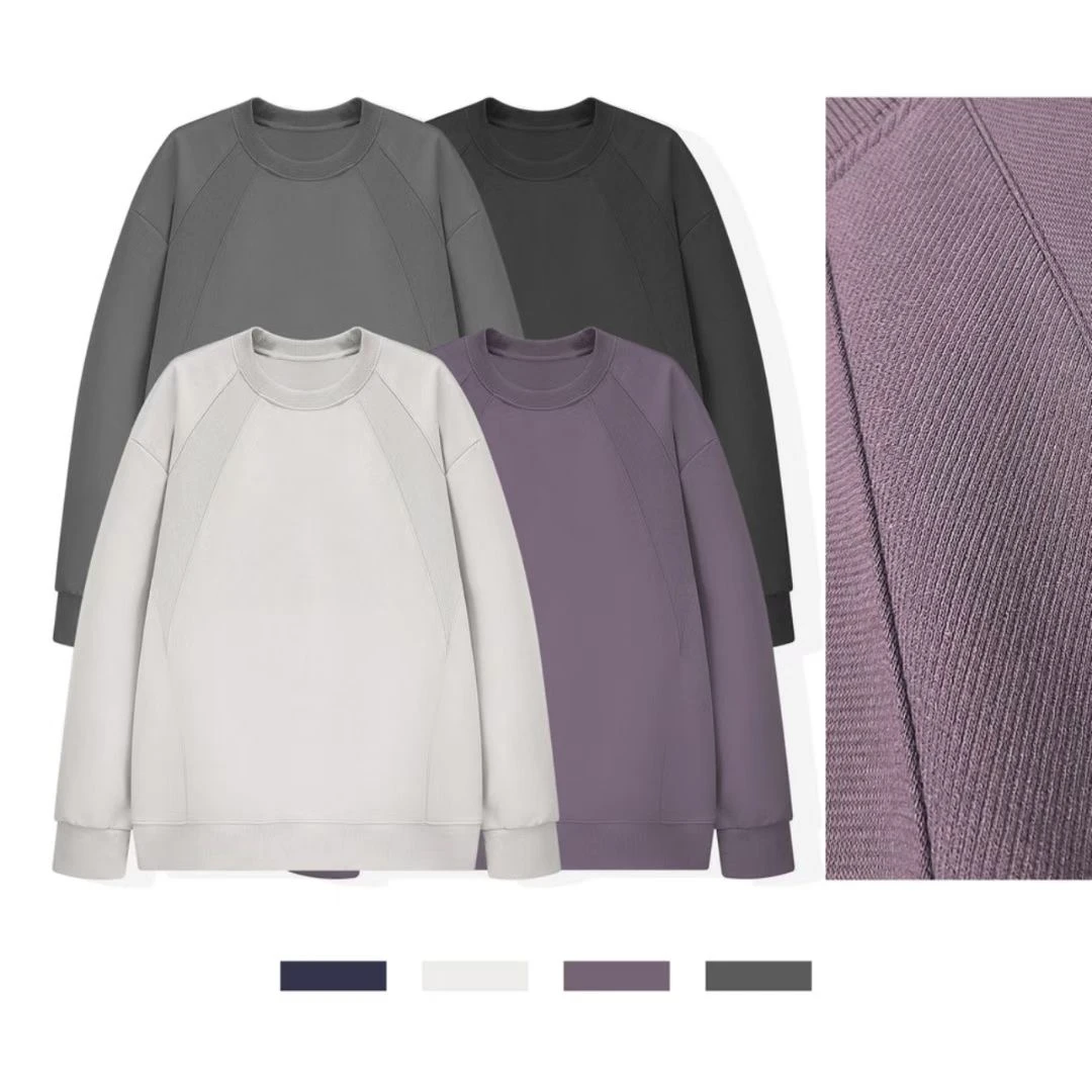 2024秋冬新品拼接面料小众设计款男士春秋卫衣男款卫衣春秋款7705