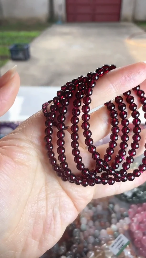 【闪购商品】石榴石手串未镶嵌酒红石榴石5+