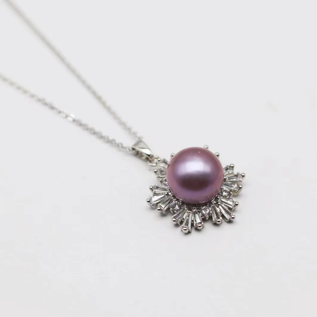 11 冰雪紫色珍珠吊坠