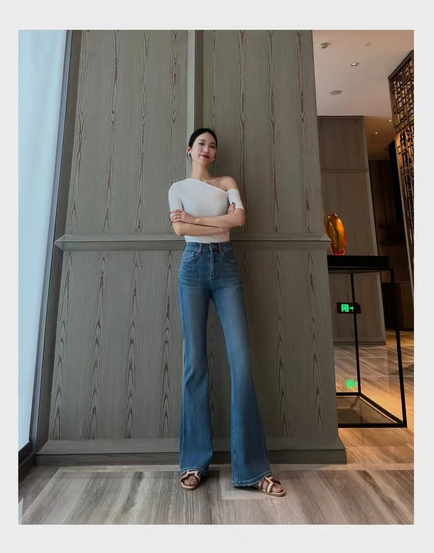 【微喇牛仔裤】欧货高端休闲窄版修身牛仔裤