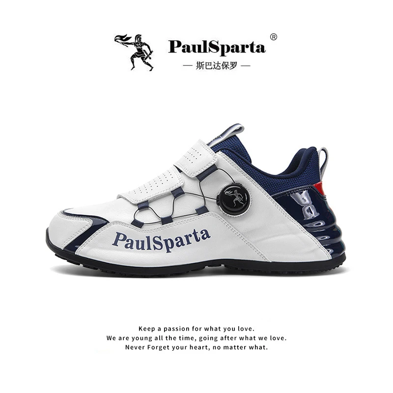 PaulSparta/斯巴达保罗轻奢手工休闲科技旋转纽扣增高运动鞋8805