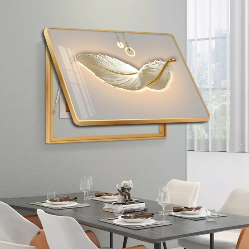 电表箱装饰画现代简约遮挡箱铝合金圆角客厅开关电表盒配电箱挂画