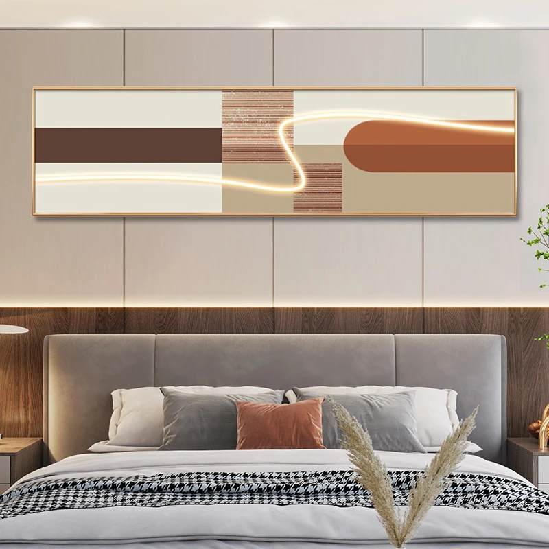 卧室床头装饰画轻奢大气主卧房间沙发背景墙挂画主卧宅寂抽象壁画