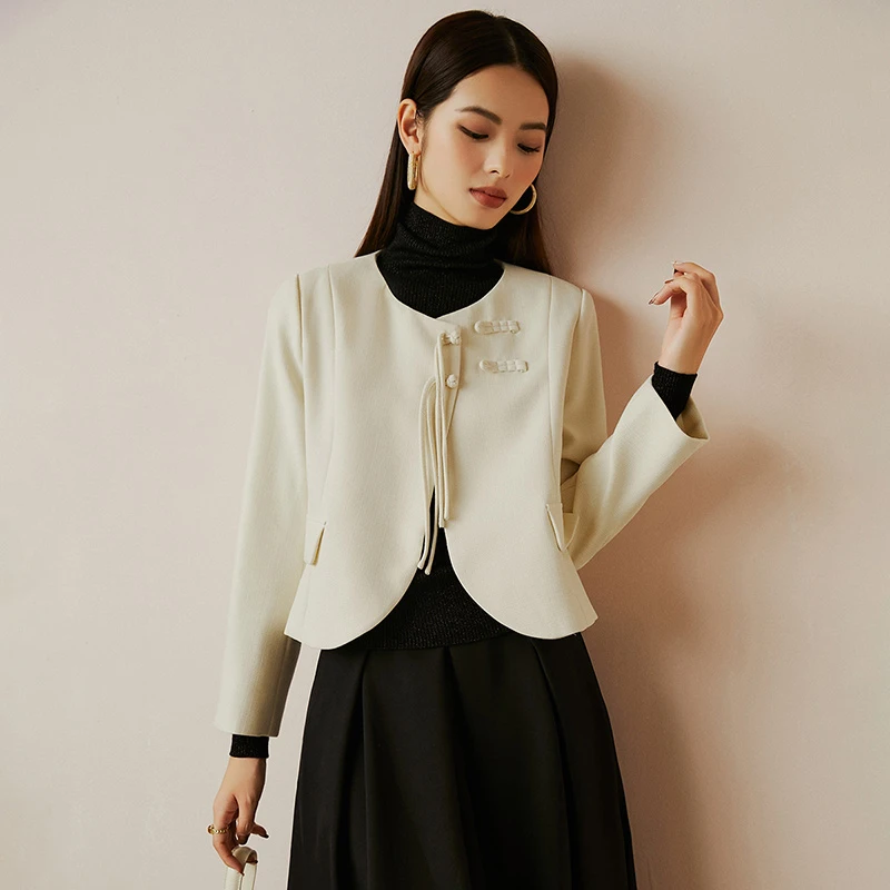 晚白【新品】春季款小个子穿搭时尚轻新中式短外套女24101214