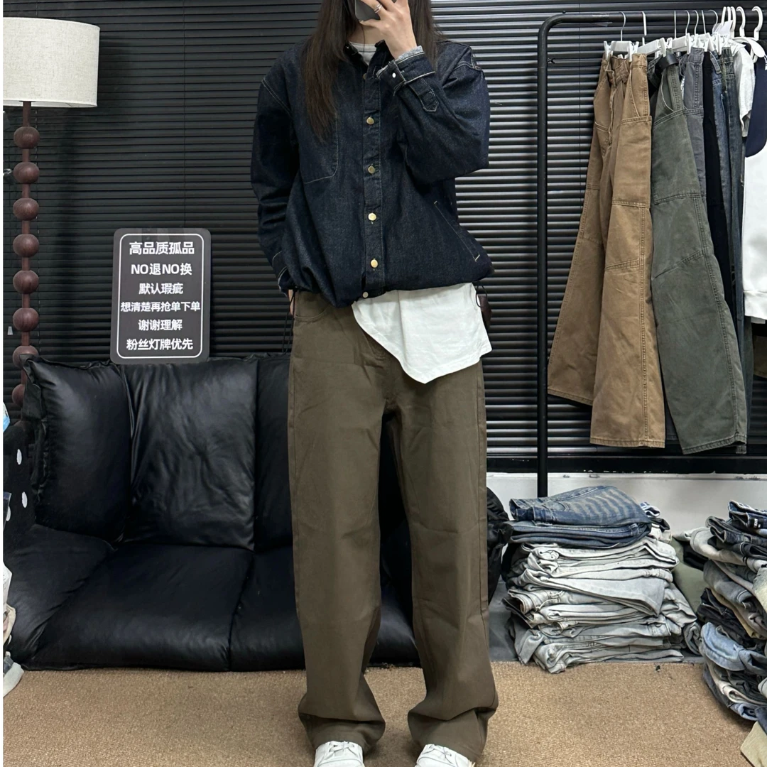 秋季美拉德纯棉直筒休闲裤9