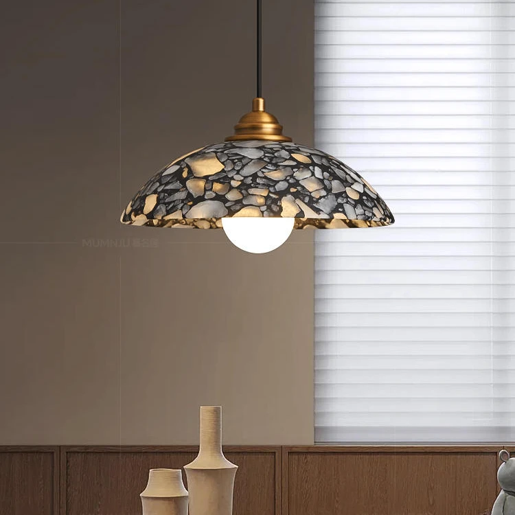 【灯言灯语】云石餐厅吊灯新款简约吧台茶室创意设计师餐桌书房灯具