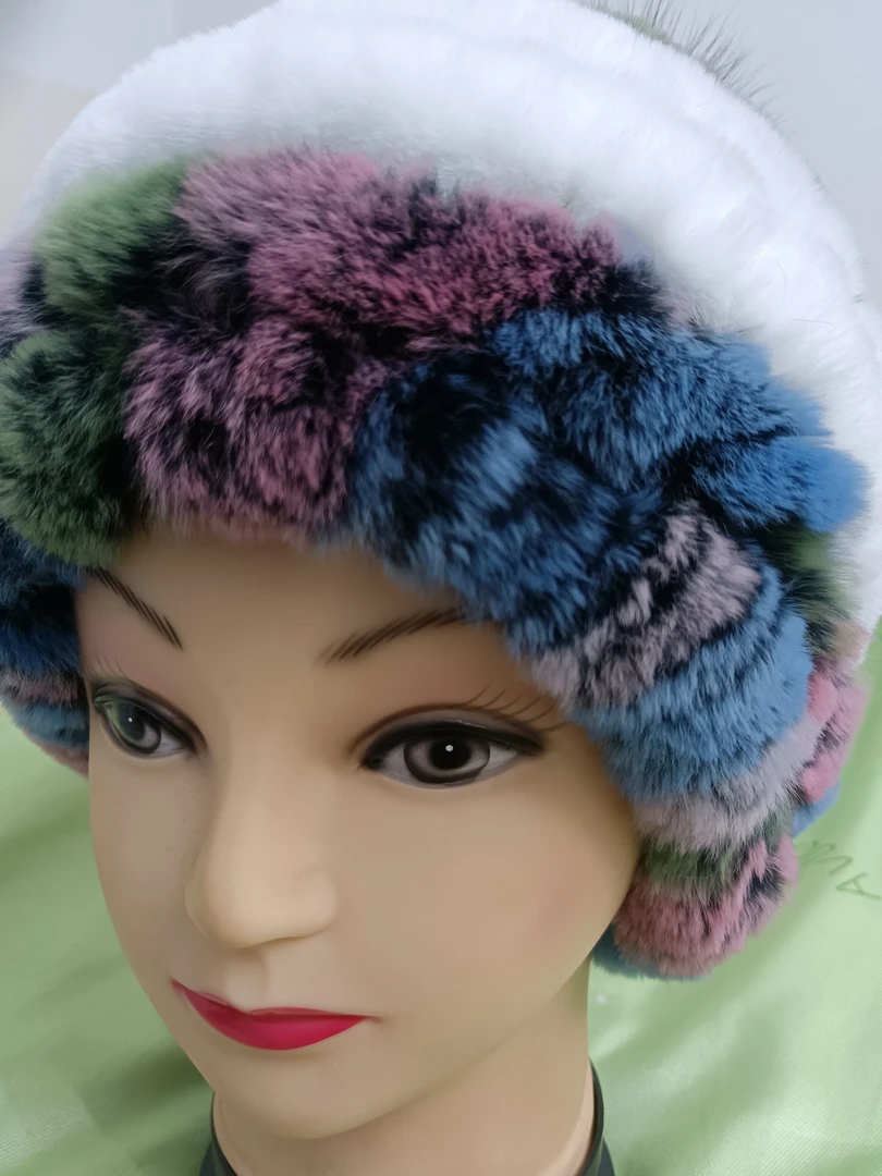 2023新款獭兔毛编织公主帽