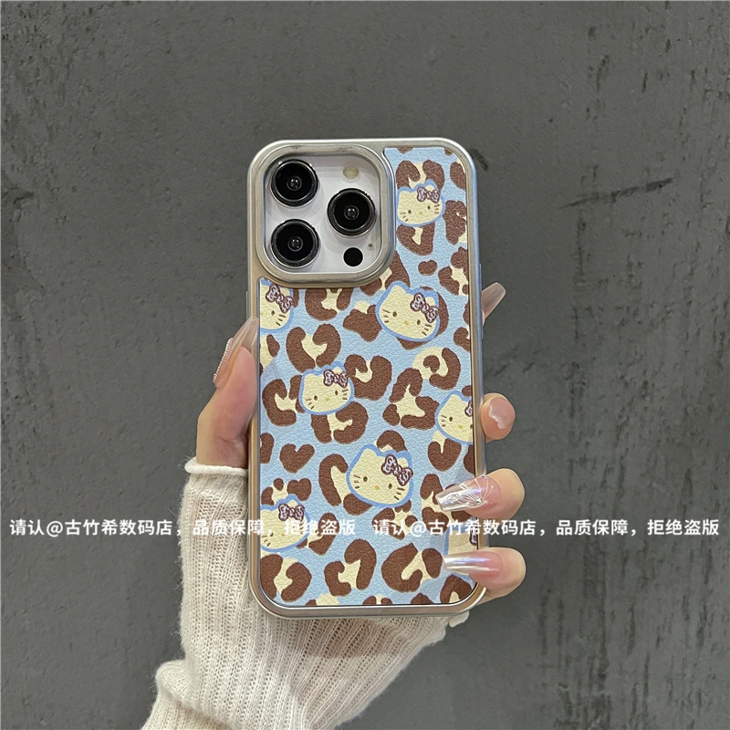 （iPhone13系列）电镀银框皮纹适用iPhone13/13Pro/13ProMax手机壳