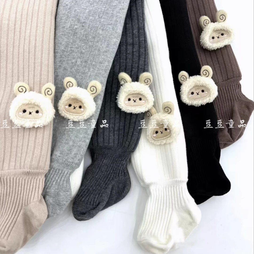 女童连裤袜秋冬季宝宝外穿韩版可爱小羊加绒连体袜25038