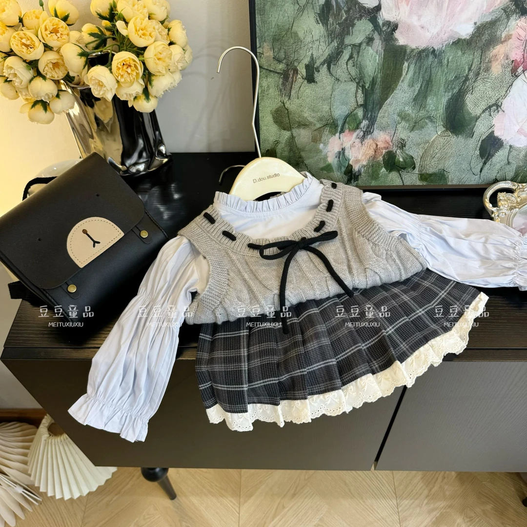 女童套装秋款2024针织三件套24960