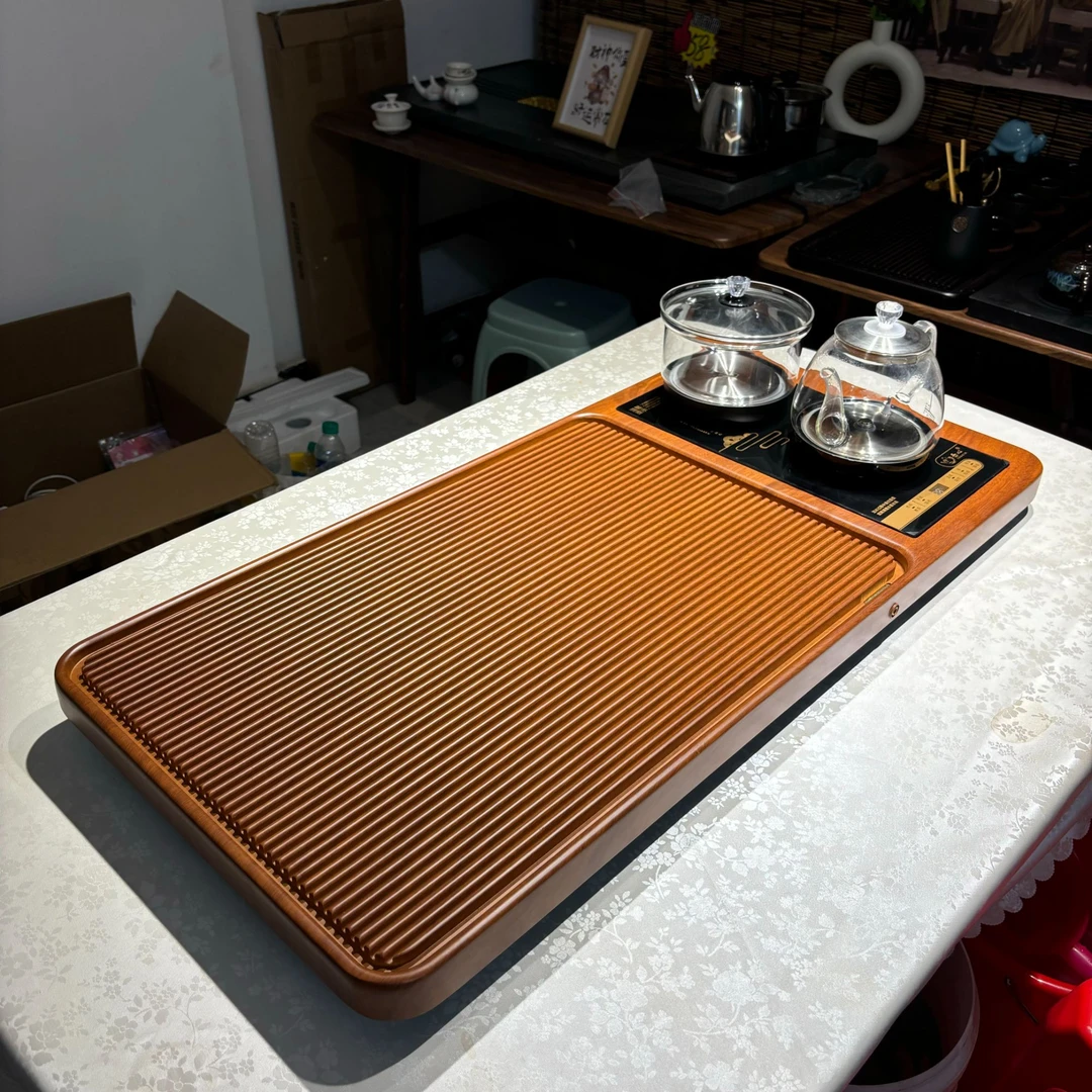茶盘家用简约大号电木排水茶具套装电磁炉全自动烧水创意茶台实木