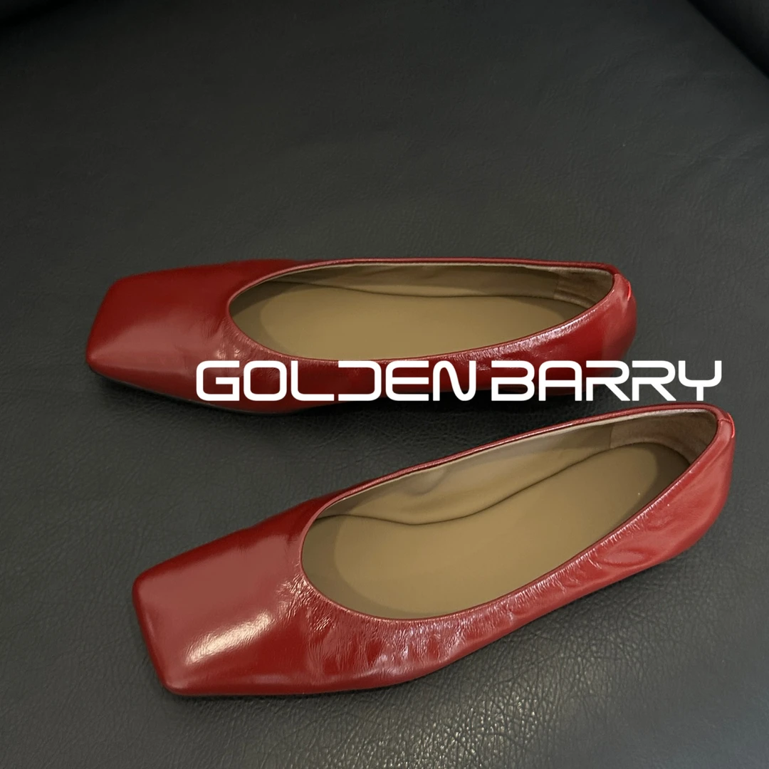 GOLDEN  BARRY|646024红色百搭单鞋平底舒适软底女鞋休闲时尚浅口
