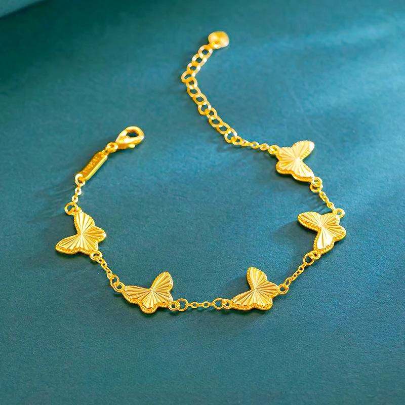 铜合金手链 蝴蝶手链女款气质时尚百搭轻奢小众仙女精美越南沙晶