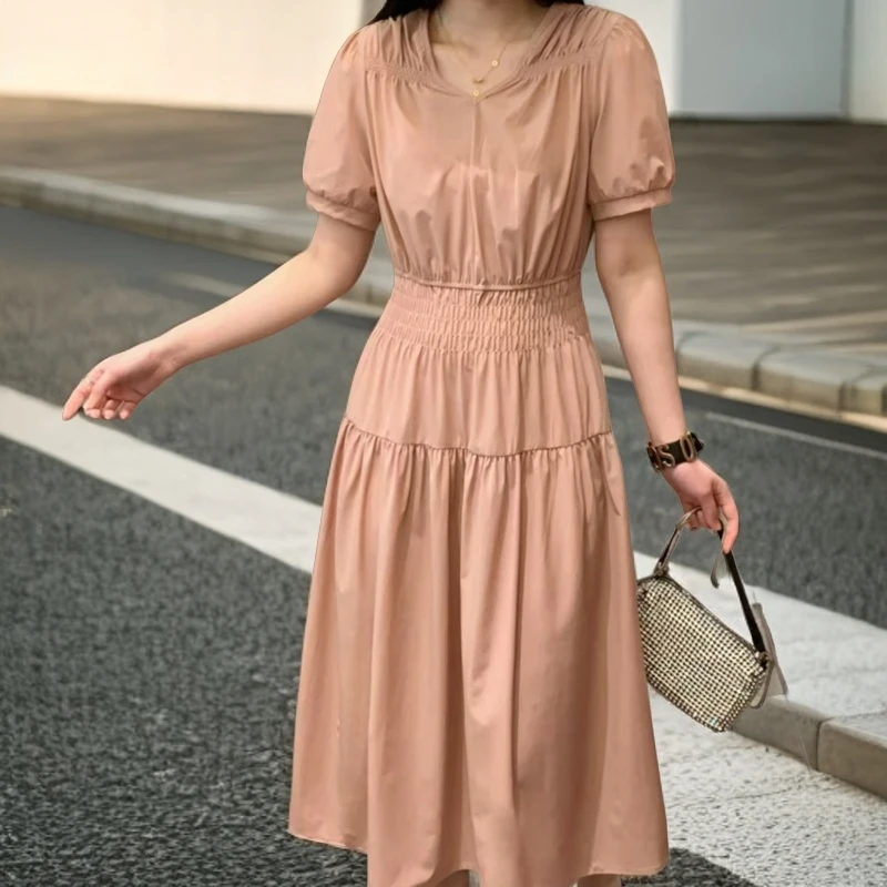 【公主屋】Ｖ领收腰连衣裙1108