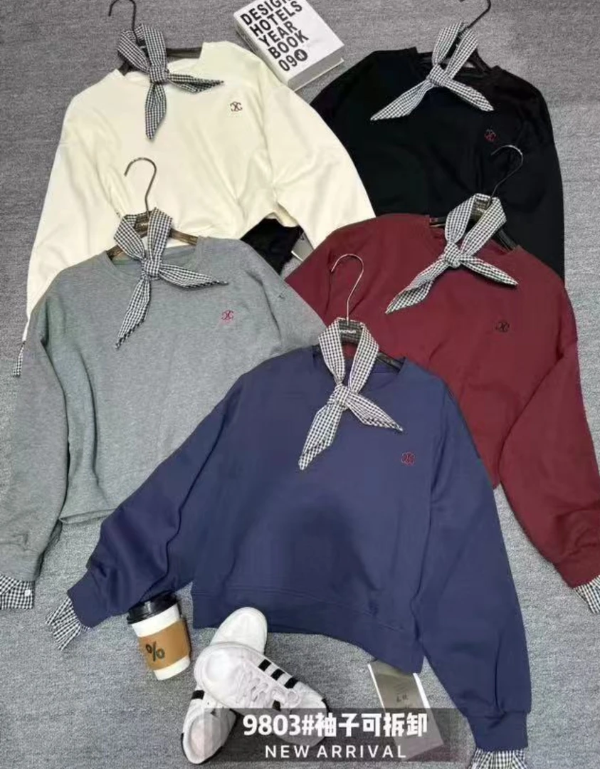 【公主屋】YC小刺绣袖可拆卸卫衣9803