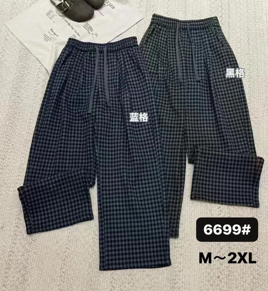 【公主屋】羊绒加绒格子阔腿裤6699