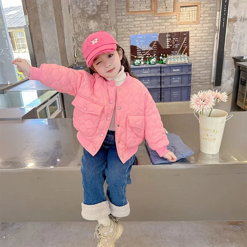 女童外套秋冬装2024新款洋气棉衣服小女孩宝宝冬款加绒加厚上衣潮