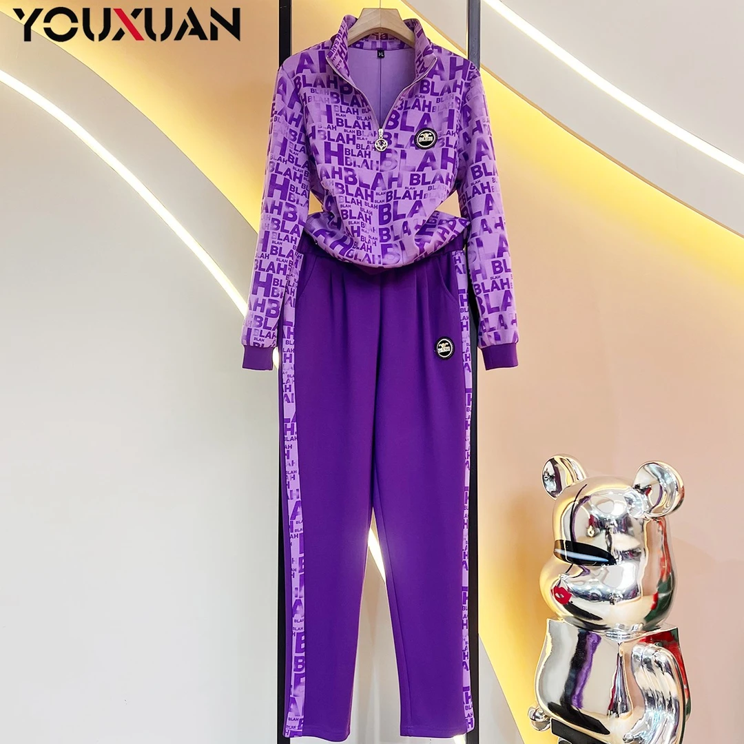 【高定新品】2024女装显瘦百搭韩版时尚休闲长袖运动套装69655-1