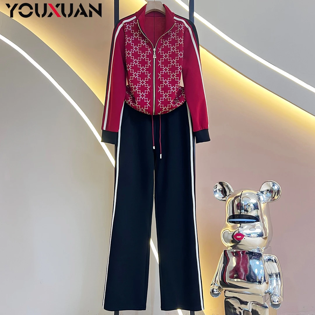 【高定新品】2024女装显瘦百搭韩版时尚休闲长袖运动套装89186-1