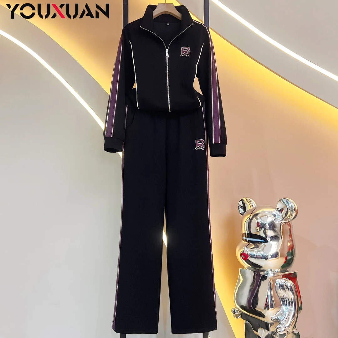 【高定新品】2024新女装显瘦百搭韩版时尚休闲长袖运动套装58020-1