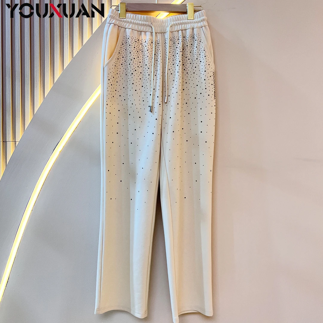 2024春夏新款时尚显瘦百搭弹力高腰裤子女士休闲黑色长裤7817