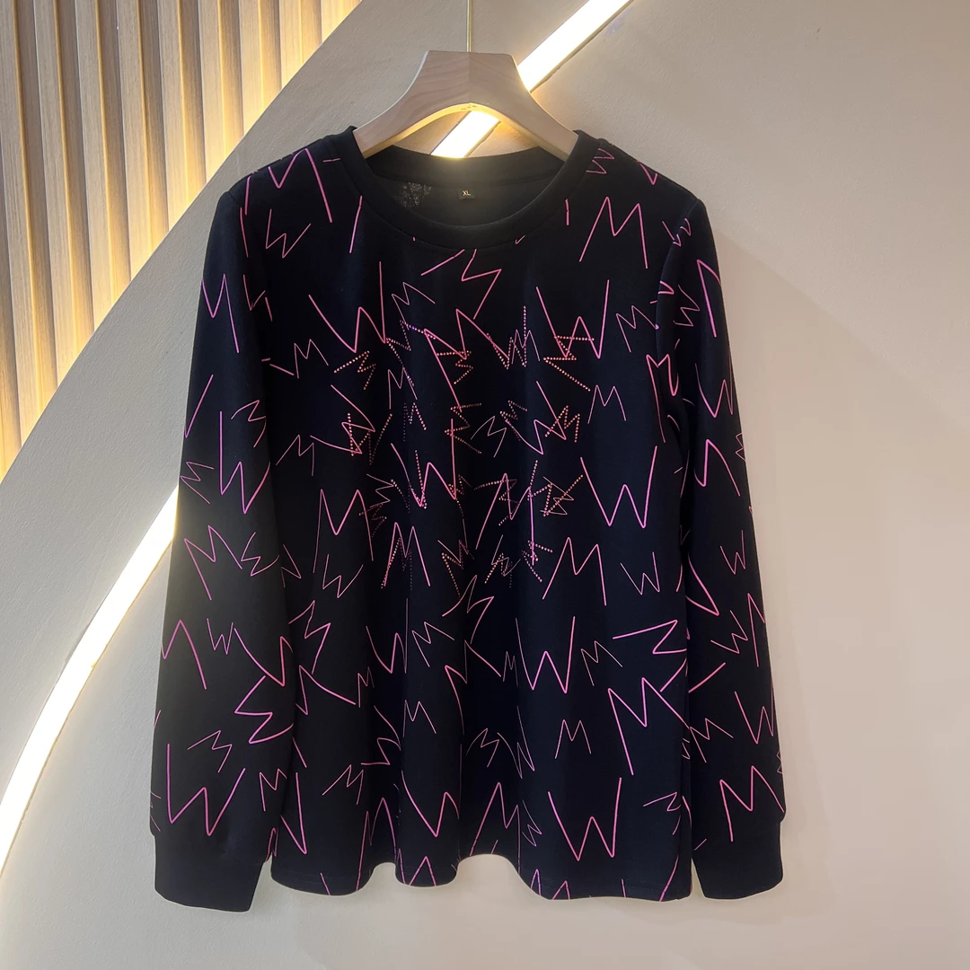 【新品】2023秋季百搭韩版上衣时尚休闲宽松长袖圆领卫衣58247