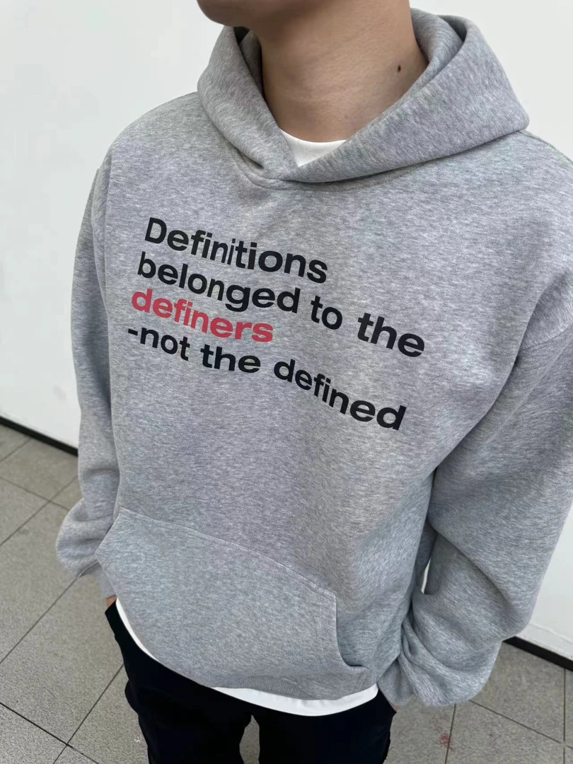 ZPAG秋季撞色字母印花宽松连帽卫衣cleanfit情侣男女帽衫