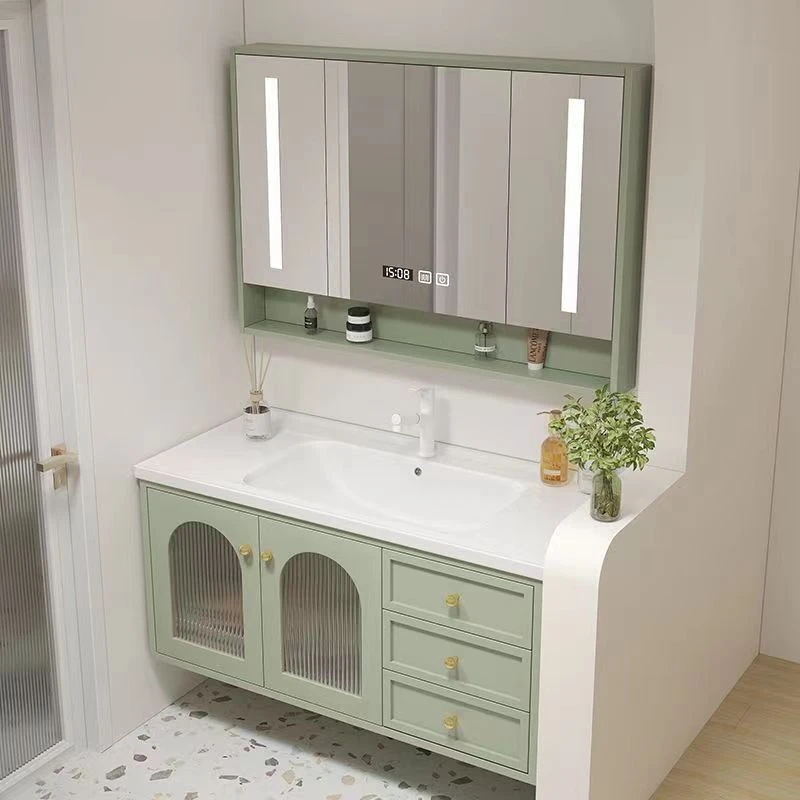 橡木田园风浴室柜陶瓷一体盆洗脸池柜组合洗手盆柜洗漱台卫浴柜