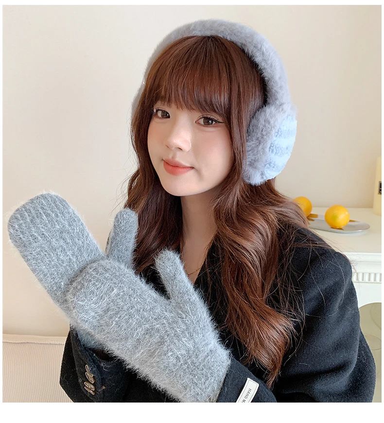 针织手套男女冬户外防风保暖加厚成人连指加绒手套韩版学生秋冬季