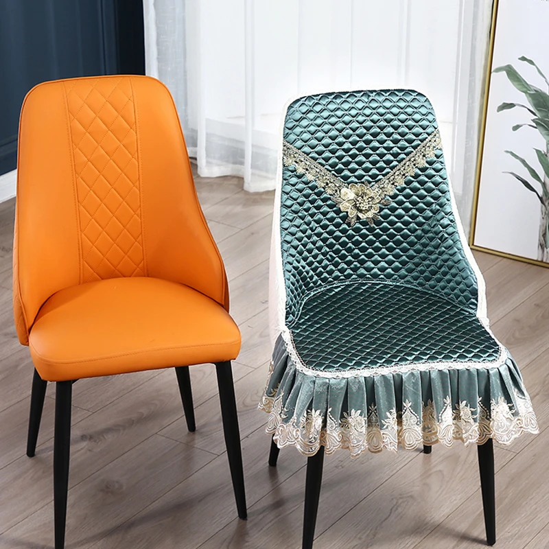 北欧轻奢弧形椅子套罩通用型防滑全包家用椅子套一体靠背四季椅垫