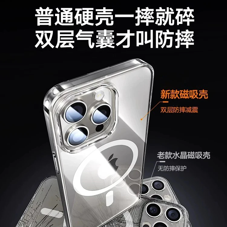 【摩家夏季新品二代涂层】路博润5级抗黄苹果磁吸防摔抗防刮手机壳