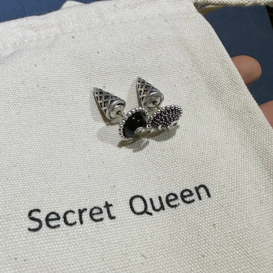 铜合金耳饰 小众设计冰淇淋复古做旧AB面耳钉