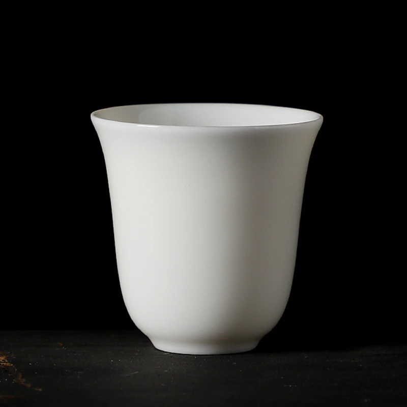 德化羊脂玉白瓷茶杯 高档喝茶杯子家用陶瓷茶具品茗杯 闻香杯单杯